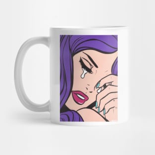 Purple Hair Crying Comic Girl Mug